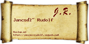 Jancsó Rudolf névjegykártya